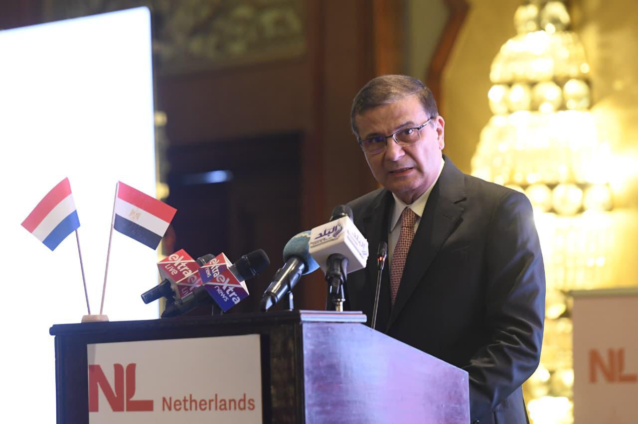 علاء فاروق، وزير الزراعة المصري في مؤتمر الشراكة المصرية الهولندية